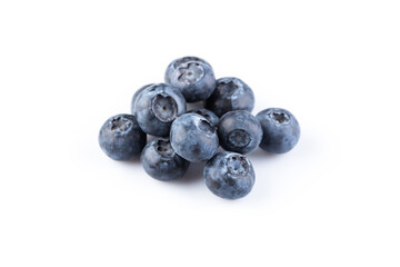 Blueberries on white background