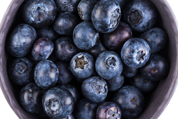 Blueberries on white background