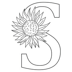 Sunflower Alphabet Design