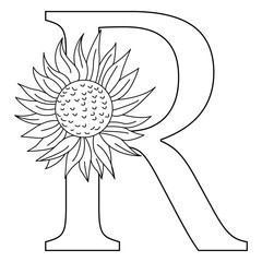 Sunflower Alphabet Design