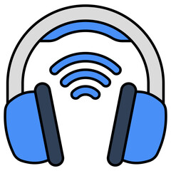 Wireless headphones icon, editable vector 