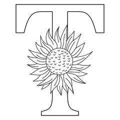 Sunflower Alphabet Design