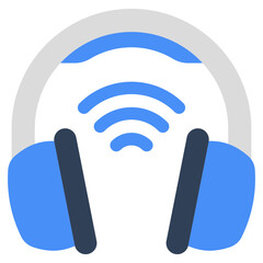 Wireless headphones icon, editable vector 
