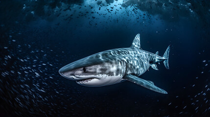 Naklejka premium shark in the aquarium