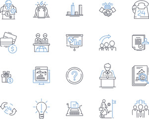 Tax management line icons collection. Compliance, Deductions, Planning, Exemptions, Audit, Returns, Refunds vector and linear illustration. Income,Liability,Filing outline signs set