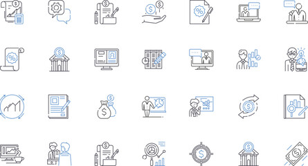 Review line icons collection. Rating, Analysing, Critique, Feedback, Judgement, Write-up, Observation vector and linear illustration. Examination,Assessment,Evaluation outline signs set