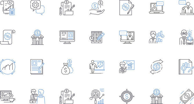 Review line icons collection. Rating, Analysing, Critique, Feedback, Judgement, Write-up, Observation vector and linear illustration. Examination,Assessment,Evaluation outline signs set