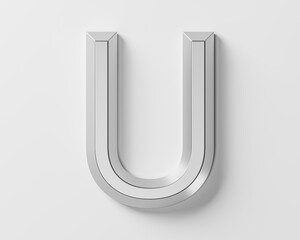 Letters made of metal. 3d illustration of iron alphabet isolated on white background © eranicle