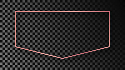 Rose gold glowing frame with shadow