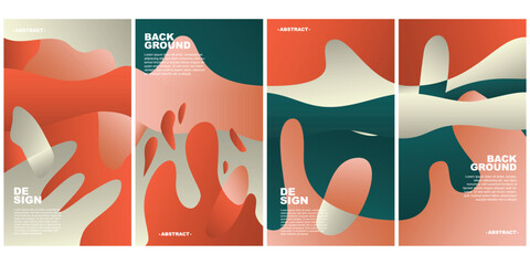 Naklejka premium Abstract background gradient Vector Colorful liquid and fluid for summer collection vertical set