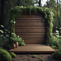 wooden door and ivy