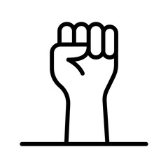 Rights outline icon for civil rights, civil right, human rights, business and finance, hands and gestures, manifestation, protest, raise hand, fighting logo