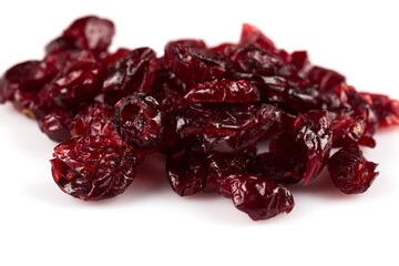 Dried cranberries  on white