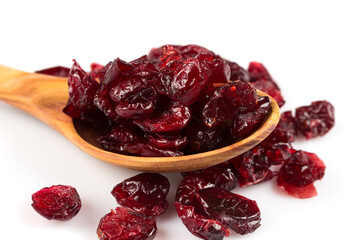 Dried cranberries  on white