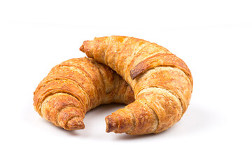 Croissant over white background