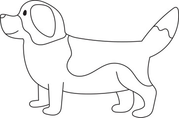 dog coloring book isolated, vector