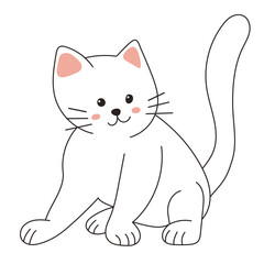 cat coloring book for children isolated, vector