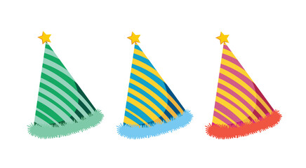 colorful party hat celebration element vector illustration
