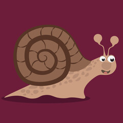 simple vector illustration small snail