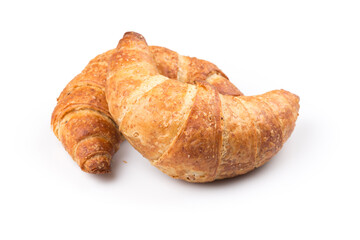 Croissant over white background