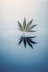 leaf of a cannabis in water