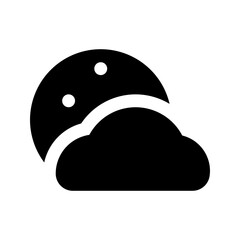 cloudy night glyph icon