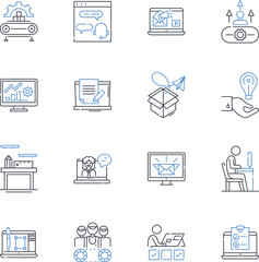 Cooperative venture line icons collection. Collaboration, Partnership, Unity, Teamwork, Alliance, Synergy, Jointventure vector and linear illustration. Coordination,Integration,Cooperation outline