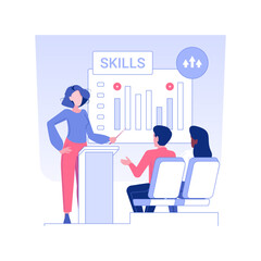 Paid training and development isolated concept vector illustration.