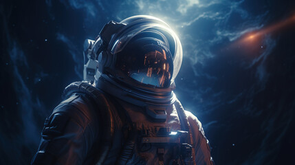 Fototapeta premium An astronaut in space,created with Generative AI tecnology.