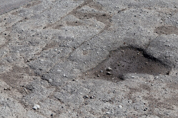 asphalt damaged road