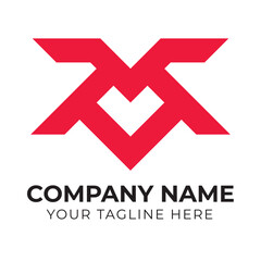 Professional creative modern abstract monogram business MV letter logo design template
