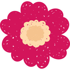 Beautiful red flower illustration vector png decoration. children's style illustration. cute flower. decorative clipart of flowers. colorful vector flower illustration.
