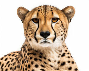 photo of cheetah isolated on white background. Generative AI