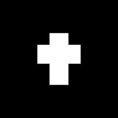 Simple style Christian religion icon isolated on black background