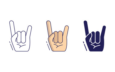 Fototapeta premium Horns up vector icon