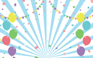 サンバースト　ピンク色　ガーランド　風船　紙吹雪　