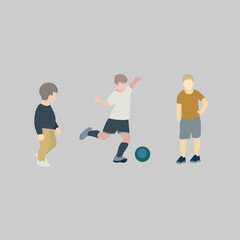 children playing football