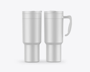 Insulated Stainless Steel Travel Mug for Tea Coffee, blank 3d illustration.