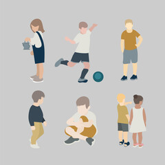 children vector illustration