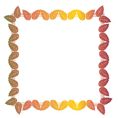 fall leaves border frame gradient silhouette