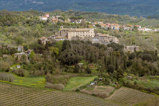 Panoramic view of Roccalvecce and Sant'Angelo from Celleno, Viterbo, Italy