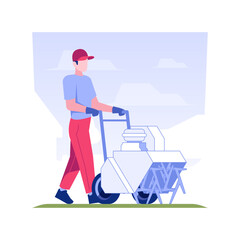 Lawn aeration isolated concept vector illustration.