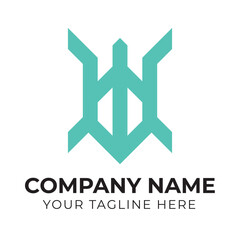 Professional minimalist abstract monogram business logo design template