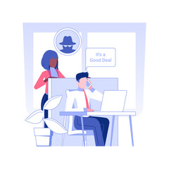 Competition in a workplace isolated concept vector illustration.