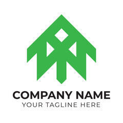 Corporate minimal abstract monogram business logo design template