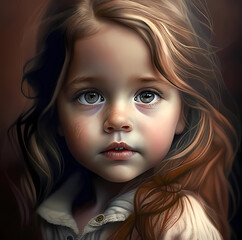 Portrait of a little girl made with the help of AI