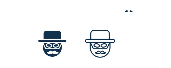 zorro icon. Outline and filled zorro icon from people and relation collection. Line and glyph vector. Editable zorro symbol can be used web and mobile