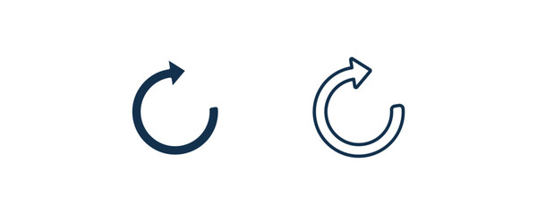 refresh arrows icon. Outline and filled refresh arrows icon from user interface collection. Line and glyph vector. Editable refresh arrows symbol can be used web and mobile