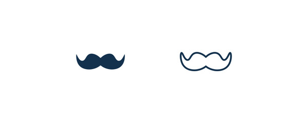 moustaches icon. Outline and filled moustaches icon from tools and utensils collection. Line and glyph vector. Editable moustaches symbol can be used web and mobile