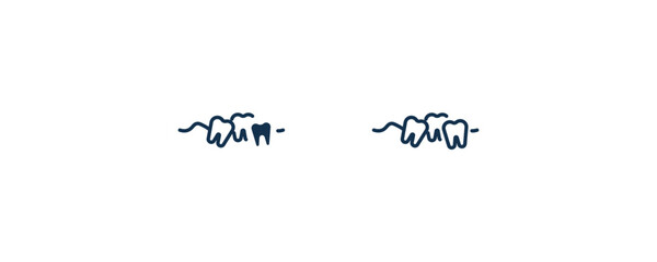 malocclusion icon. Outline and filled malocclusion icon from dental health collection. Editable malocclusion symbol.
